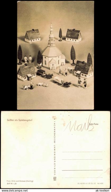 Seiffen (Erzgebirge) Seiffen als Spielzeugdorf (Motiv: Holz Spielzeug) 1972