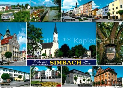 Simbach Inn Inntalklinik Innbruecke Innstrasse Wittelsbacher Eiche Kirchenplatz