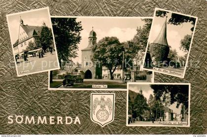 Soemmerda Rathaus Erfurter Tor Alte Stadtmauer Marktstrasse mit Rathaus