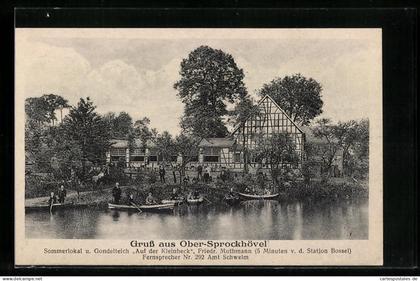 AK Ober-Sprockhövel, Sommerlokal und Gondelteich