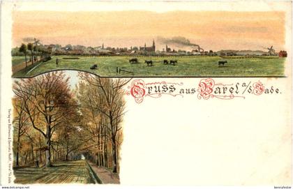 Gruss aus Barel bei Stade - Litho