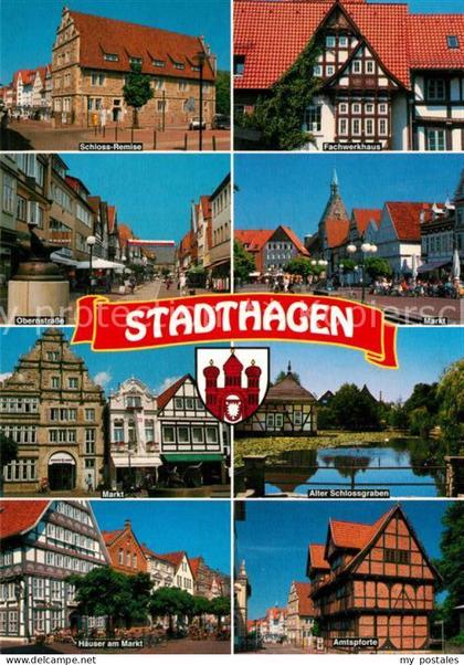 Stadthagen Schloss-Remise Fachwerk Obernstrasse Schlossgraben Markt Amptspforte