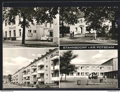 AK Stahnsdorf /Kr. Potsdam, Rathaus, Postamt, Neubausiedlung
