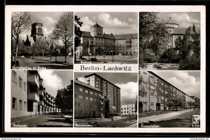 AK Berlin-Lankwitz, Rathaus, Gallwitzallee u. ev. Kirche, Havensteinstrasse