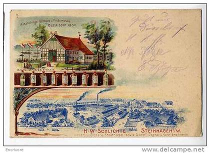 cpa STEINHAGEN  hw schlichte distillerie  DUSSELDORF dégustation  korn brennerei -heinr becher