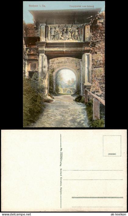 Ansichtskarte Stolpen Burg Stolpen - Hauptportal 1914