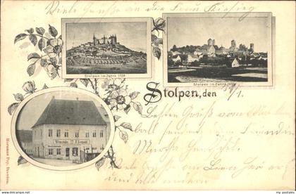 Stolpen Mittelalterliches Stadtbild Stolpen 1898 Weinstube Leupold
