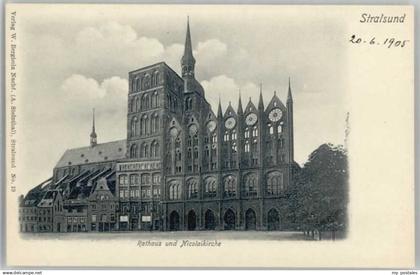Stralsund Mecklenburg Vorpommern Stralsund Rathaus Nicolaikirche