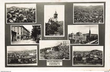 AK Warnsdorf Burgsbergwirte Gerichtsstraße Collage Sudeten ungelaufen Postkarte