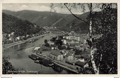 Ansicht Tetschen an der Elbe Sudetengau Sudeten Postkarte AK 1941
