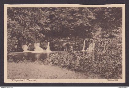 Vintage postcard Wisper waterfall Wispertal Taunus Hesse Germany