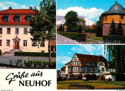 Neuhof Taunus Rathaus Schlosstuerme mit Kaliberg Fachwerkhaus am Zollweg