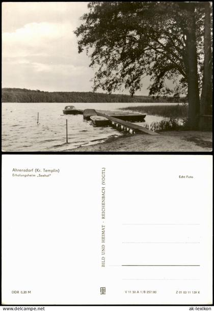 Ansichtskarte Ahrensdorf-Templin Erholungsheim Seehof 1980