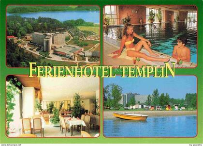 Templin Ferienhotel Templin am Luebbesee Fliegeraufnahme Speiseraum Hallenbad