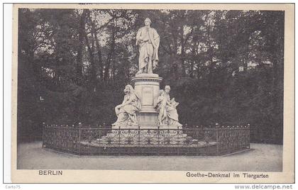 Allemagne -  Berlin / Goethe-Denkmal im Tiergartenen / Postmarked  Berlin Charlottenburg 1927