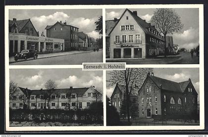 AK Tornesch i. Holstein, Tornescher Kaufhaus mit Strassenpartien