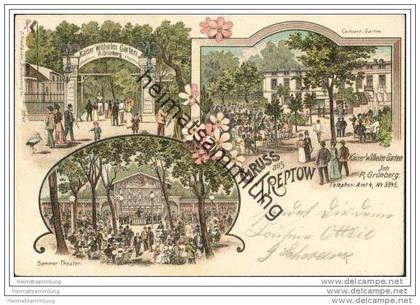 Gruss aus Treptow - Kaiser Wilhelm Garten - Inhaber R. Grünberg