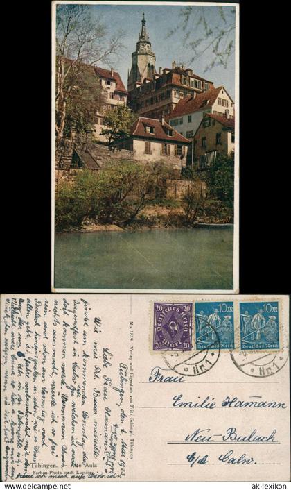 Ansichtskarte Tübingen Alte Aula 1923  Mischfrankatur Berufe Posthorn