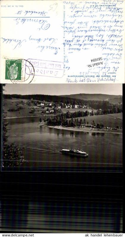 581694,Stausee Bleiloch-Saaletalsperre Bad Lobenstein Saaldorf Schiff Dampfer Stempel über Lobenstein