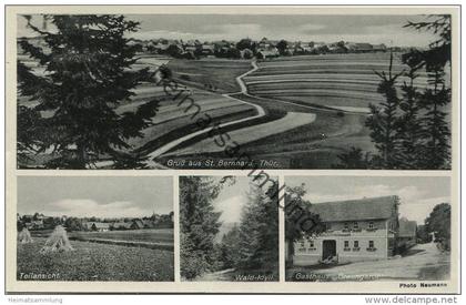 Sankt Bernhard - Gesamtansicht - Gasthaus und Kolonialwaren Albin Braungardt - Verlag Photo Röschen Themar