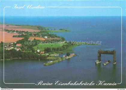 Karnin Usedom Mecklenburg-Vorpommern Ruine-Eisenbahnbruecke-Karnin Usedom Luftau