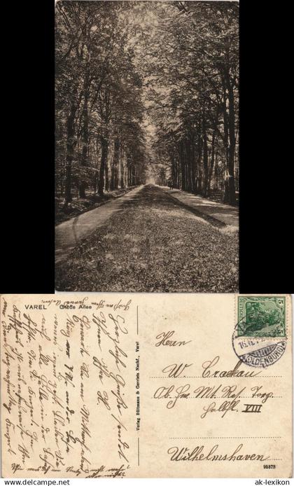 Ansichtskarte Varel Große Allee 1911