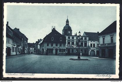 AK Vetschau /Spreewald, Restaurant Ratskeller und Geschäft Reinhard Lindmüller am Marktplatz