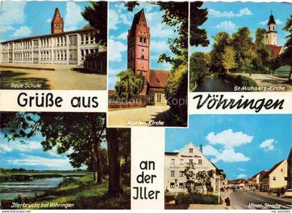 Voehringen Iller Neue Schule Marienkirche St Michaels Kirche Illerbruecke Ulmer