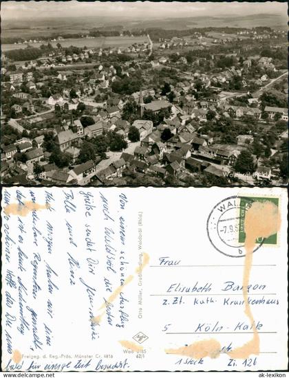 Waldbröl Luftbild Totalansicht vom Flugzeug aus, Luftaufnahme 1962