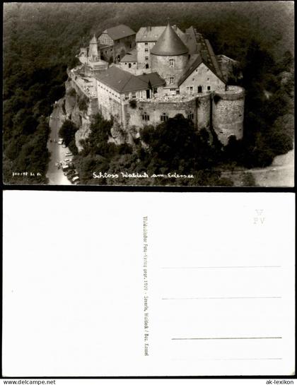 Waldeck (am Edersee) Schloss Waldeck aus der Vogelschau-Perspektive 1960