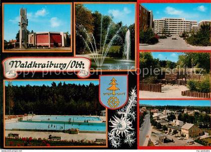 Waldkraiburg Kirche Parkanlagen Wohnsiedlung Freibad