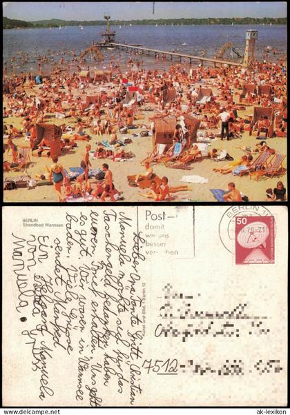 Ansichtskarte Wannsee-Berlin Strandbad Wannsee belbt Wasserrutsche 1979