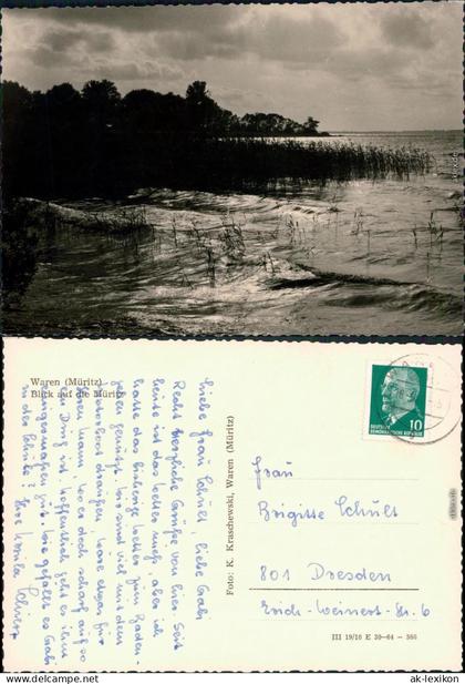 Ansichtskarte Waren (Müritz) Blick auf die Müritz 1964