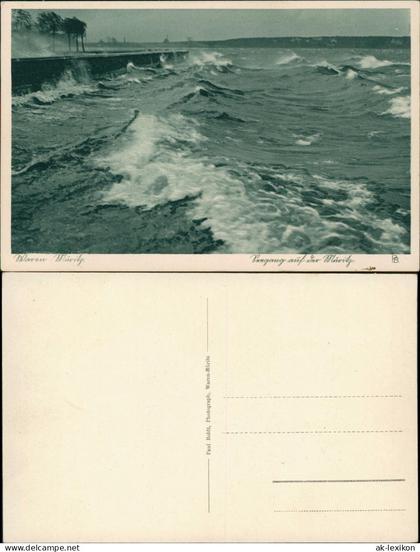 Ansichtskarte Waren (Müritz) Seegang auf der Müritz 1939