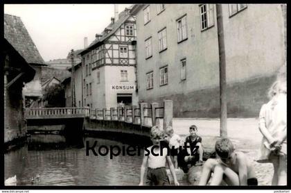 ÄLTERE KARTE WASUNGEN WERRA INNENSTADT KONSUM JUNGEN KINDER REPRO? Thüringen Format Postkarte Ansichtskarte