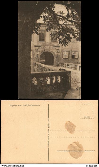 Ansichtskarte Weesenstein (Müglitz) Eingang zum Schloß Weesenstein 1926