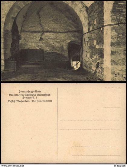 Weesenstein (Müglitz) Schloß Weesenstein. Die Folterkammer 1925