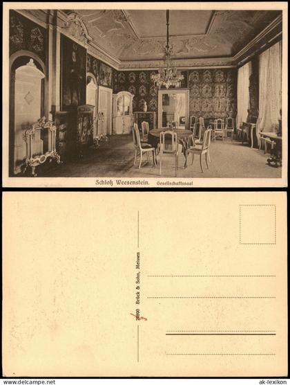 Weesenstein (Müglitz) Schloss Weesenstein - Gesellschaftssaal 1926