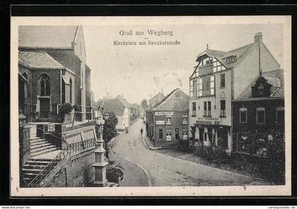 AK Wegberg, Kirchplatz mit Beeckerstrasse