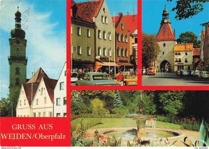 Weiden  Oberpfalz Kirche Ortspartien Brunnen Park