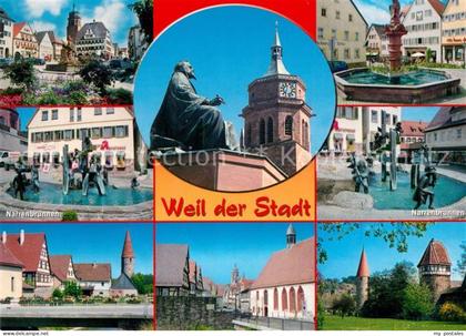 Weil der Stadt Narrenbrunnen Kepler Denkmal Stadttuerme Kirche
