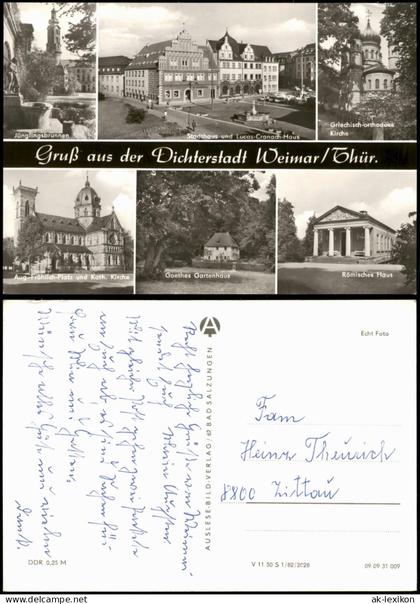 Ansichtskarte Weimar Kirche, Plätze, Gartenhaus 1982