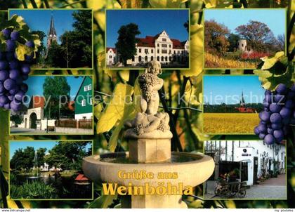 Weinboehla Brunnen Martinskirche Heimatmuseum Dorfteich Kirchplatz