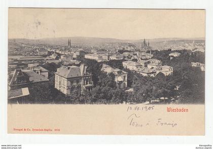 Wisebaden old postcard posted 1905 to Karlstadt (Karlovac) Kroatien b210310