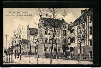 AK Wildau /Kr. Teltow, Schwartzkopffstrasse mit Schule