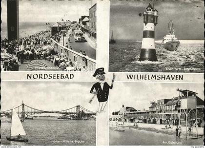 Wilhelmshaven  CITY Strandpromenade Leuchtturm Roter Sand Kaiser Wilhelm Brueck