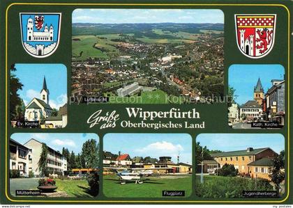 Wipperfuerth Luftansicht Kirche Muetterheim Flugplatz Jugendherberge