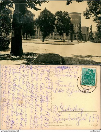 Ansichtskarte Wriezen (Oder) Mittelschule 1959