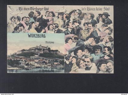 Bayern AK Würzburg Küssen 1908