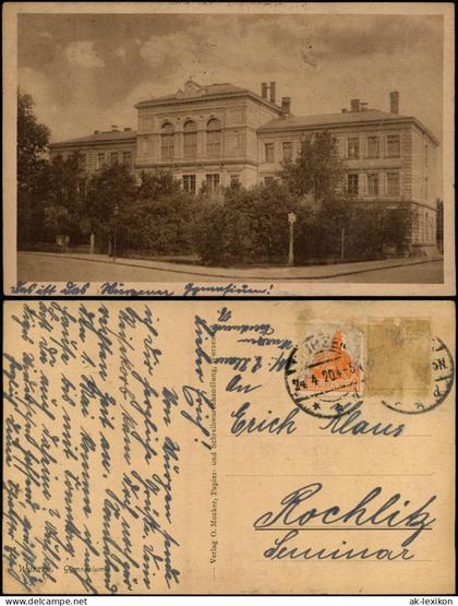 Ansichtskarte Wurzen Kgl. Gymnasium 1920